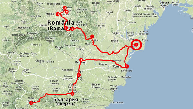 Mappa Tappa Viaggio in Romania Delta del Danubio
